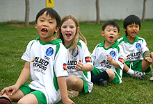 Action from the ClubFootball Junior Soccer Coaching Academies